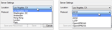 VyprVPN App - Select Protocol